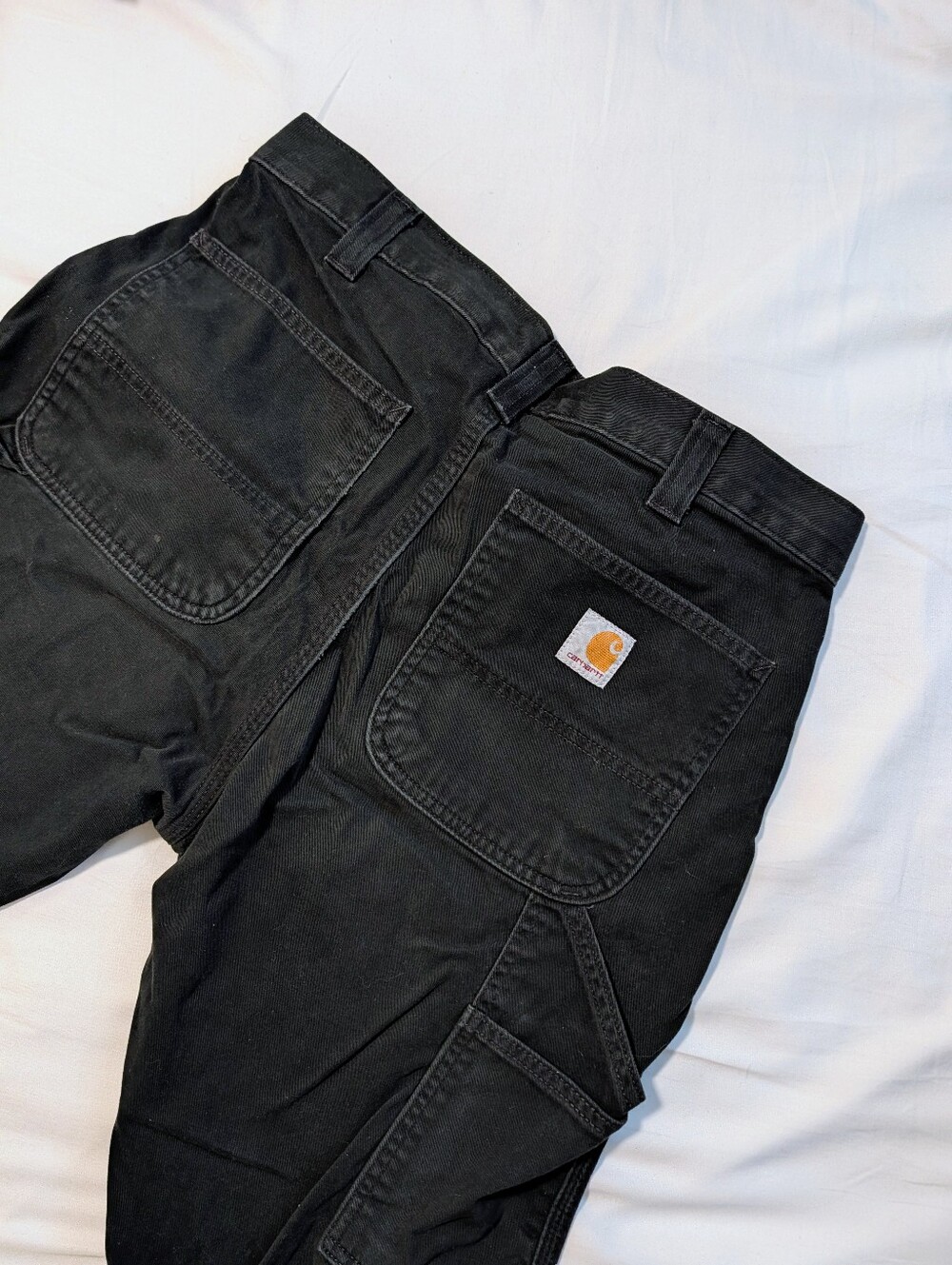 Carhartt Black Utility Pants With Logo Patch